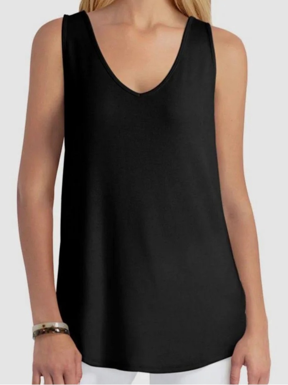 Halston Heritage Black V-Neck Sleeveless Tank